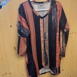 Exclusive Tunic Top Size L  Drop Sleeve V Neck Hippie Core Oversized Loosed Fit